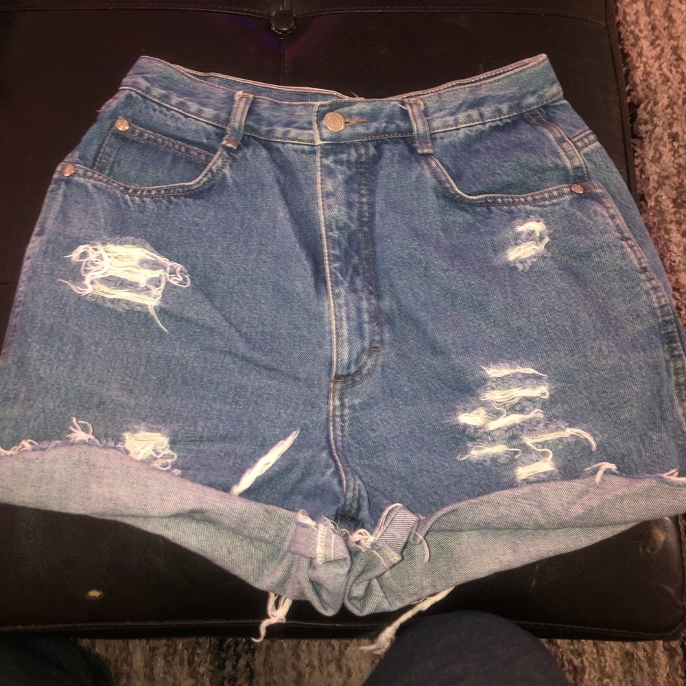 hi-rise “mom jean” shorts